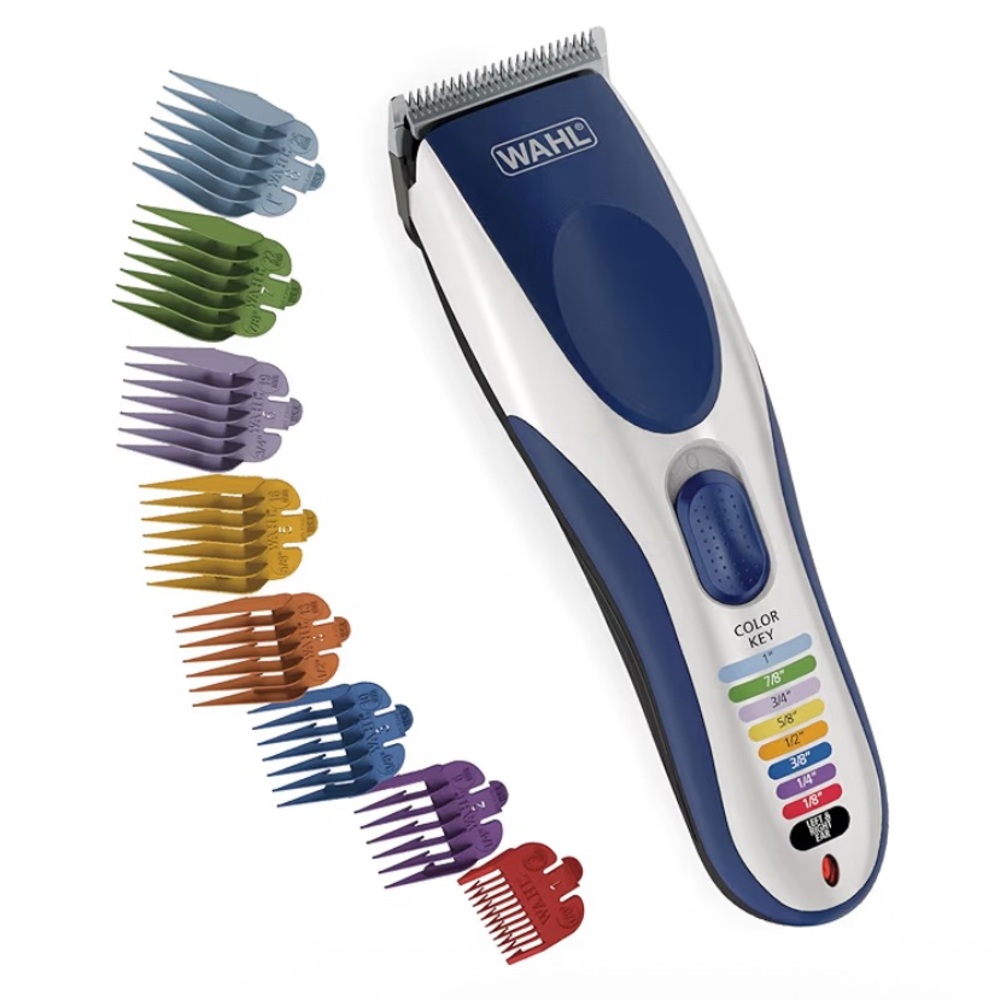 Wahl Cordless Hair Clipper in Blue and White with Color-Coded Guards